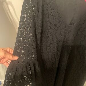 like new navy blue Lilly  Pulitzer eyelet like dress with bell sleeves